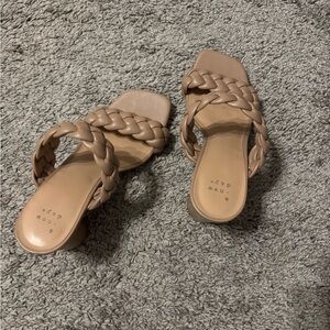 Braided Slide Sandals in Taupe - Women
